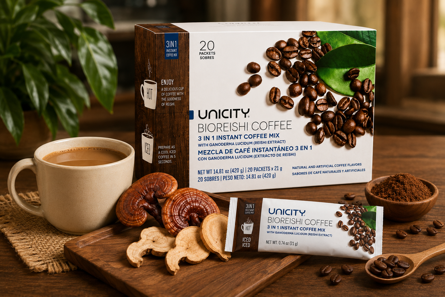 قهوة بايو ريشي 3 في 1 – bioreishi coffee (20 ظرف) bioreishi coffee 009 2